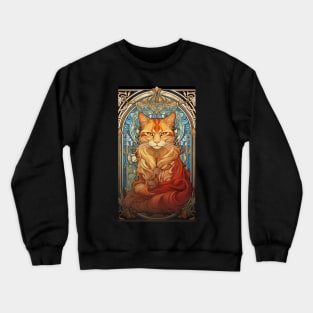 Tangerine Tabby Art Nouveau Crewneck Sweatshirt